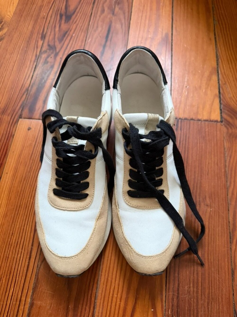 Banana Republic Leather & Suede Sneakers - Leopard Calf Hair Heel (Size 9)